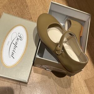 Bonpoint tan Ella Beige Mary Jane Flats girls sz 27 new in box